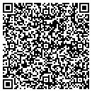 QR code with H E Nursery contacts